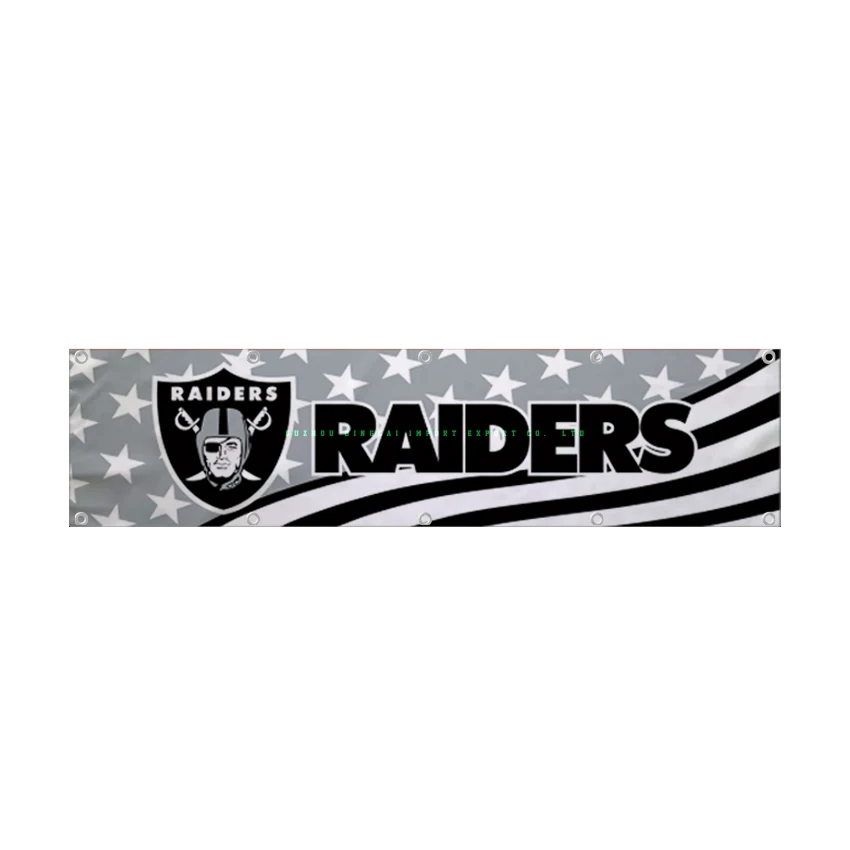 Wholesales custom 100% Polyester high quality Las Vegas Raiders banner 2x8ft Sport Team flag