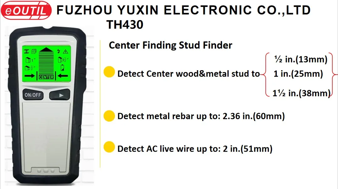 5 in 1 LCD Screen Digital Stud Center Finder Metal Rebar AC Live Wire Household Detector Concrete Steel Bar Scanners