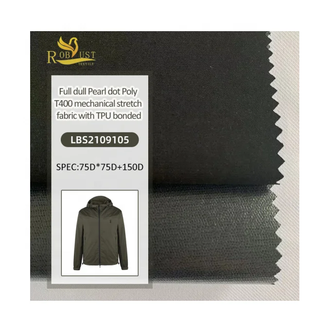 Water resistant TPU 10K Dobby 100% polyester T400 Mechanical stretch fabric for sportswear