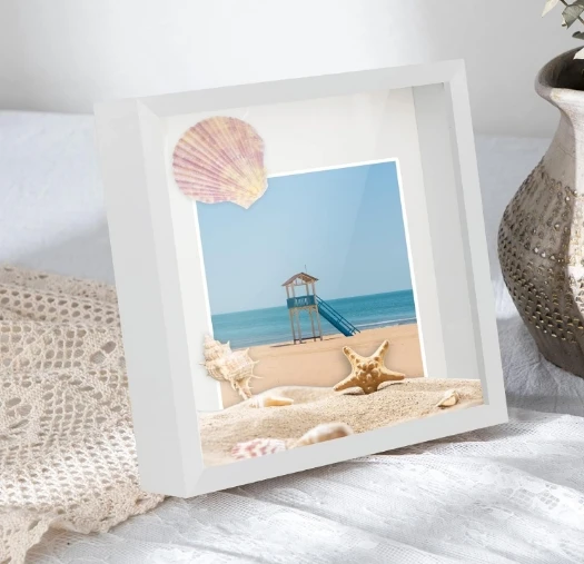 Shadow Box Frame Display Case 3D Picture Frame with Deep Wood Transparent Glass Display Case Box for Photos Memorabilia