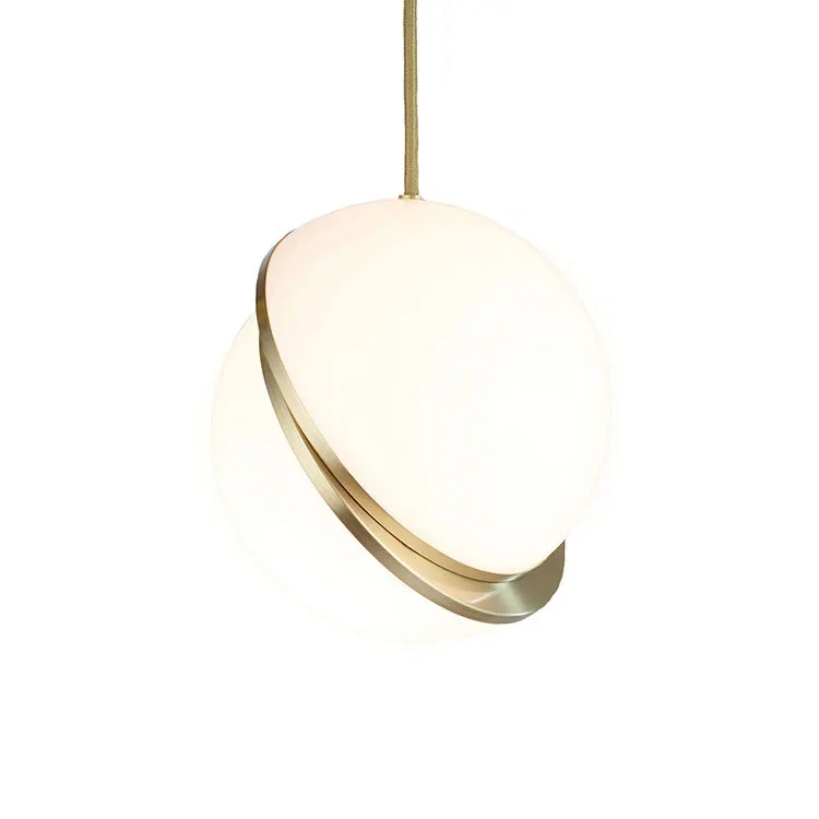 Golden Iron Milk White Modern Acrylic Pendant Light