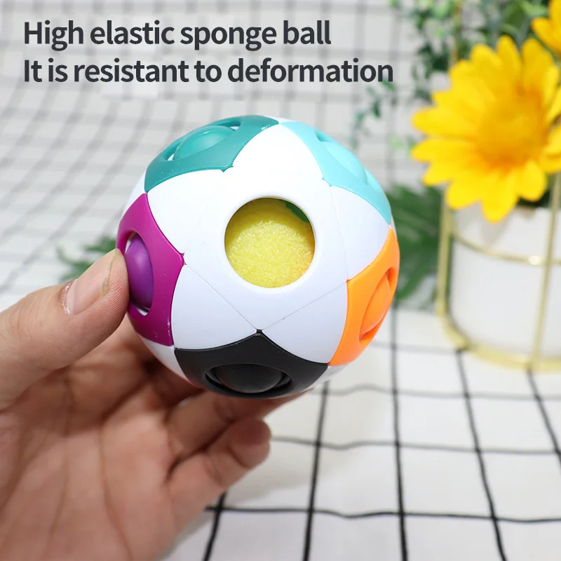 Decompression football rainbow ball Cube 12 hole intelligence toys Decompress magic ball toys cubes for kids