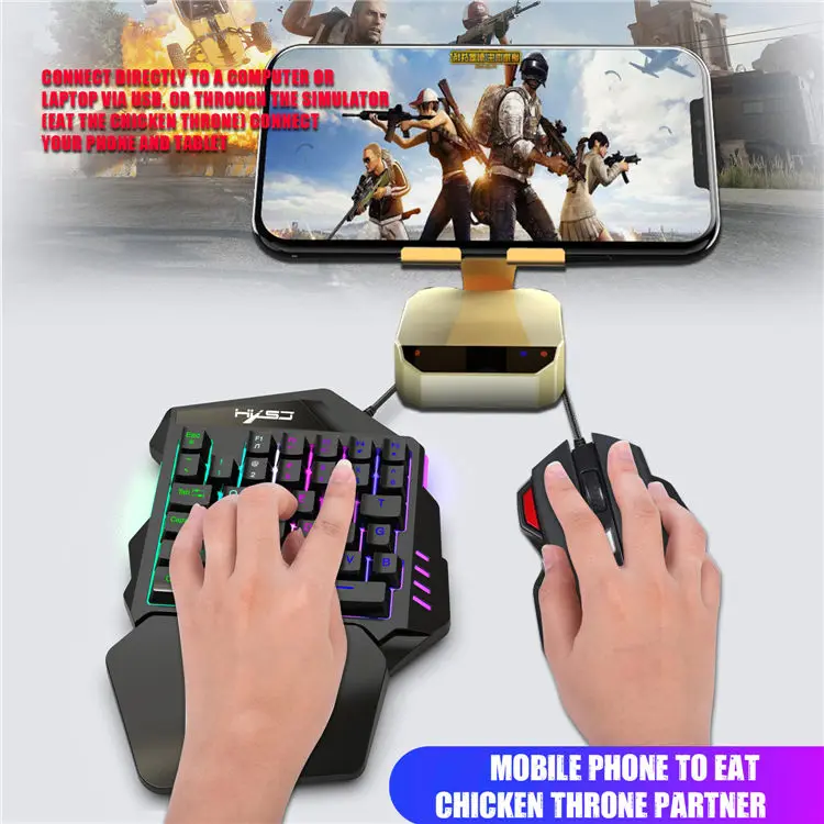 Игровая клавиатура для одной руки мышь 35 клавиш мобильный телефон PUBG LOL