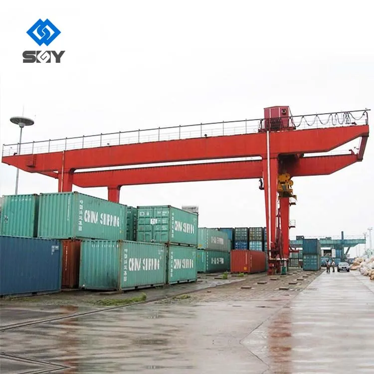 45 Tons RMG Port Container Gantry Crane Price with Electric Cable/container Spreader