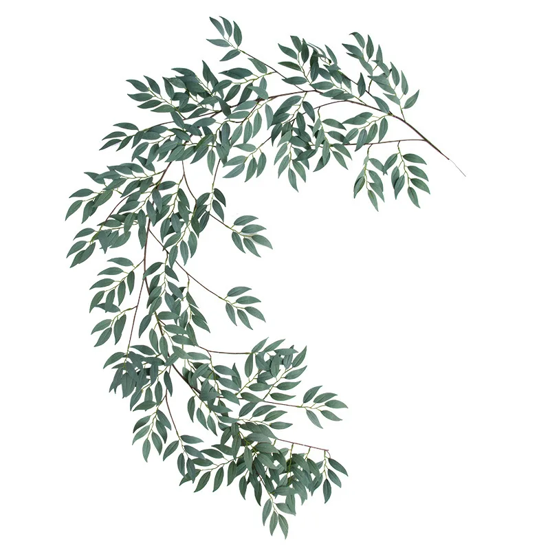 Artificial plant willow leaves rattan is used for home plastic vine decoration, pipe ceiling is wound with artificial rattan