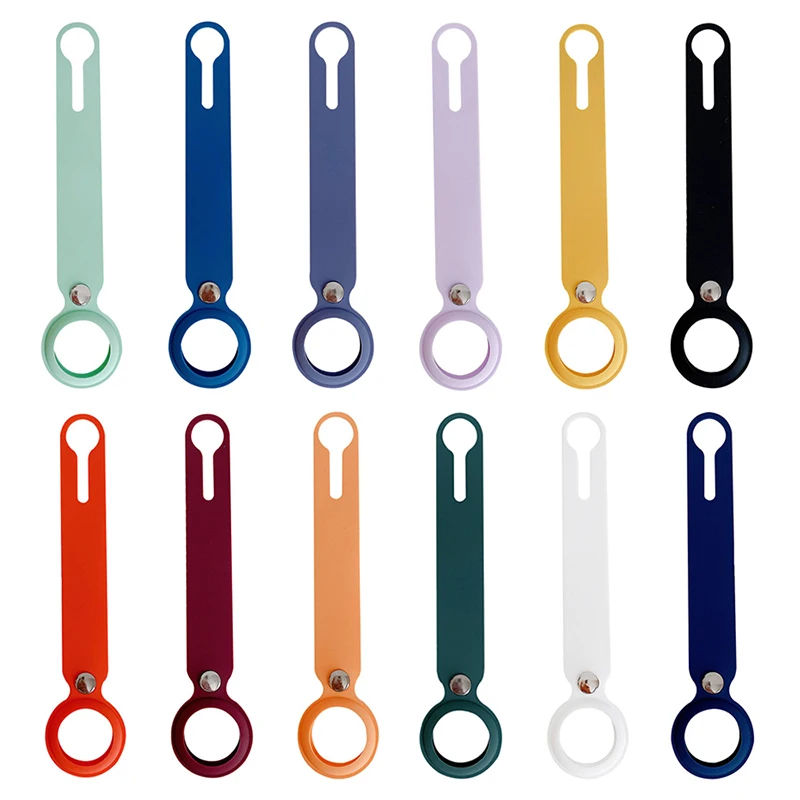 Logo Customized Silicone Air Tag Case Cover Keychain Key Ring Clip Holder For Apple Airtags Case For Airtag