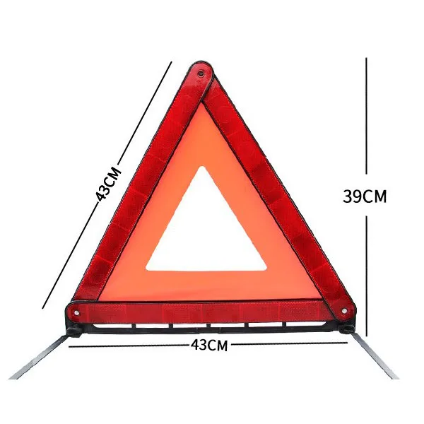 luminous car triangle warning traffic safety sign red reflective warning triangle