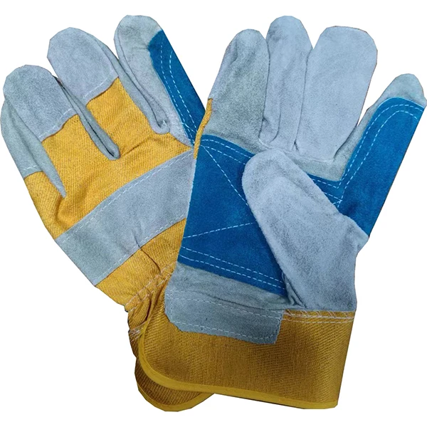 SLG-HD6020-N China hot selling high quality low price Cow split leather full palm work working safe safety gloves