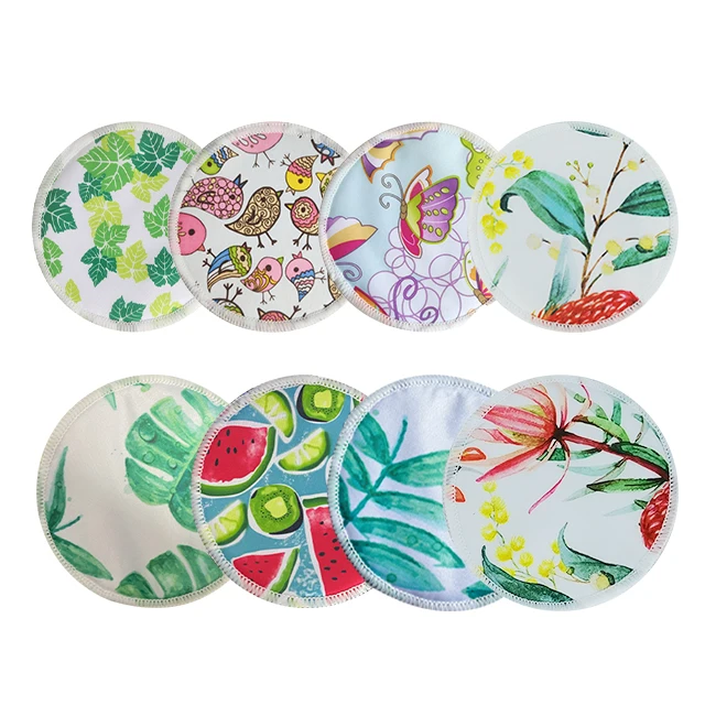 Free sample overlocking stitch breathable Washable Nursing Breast Pads