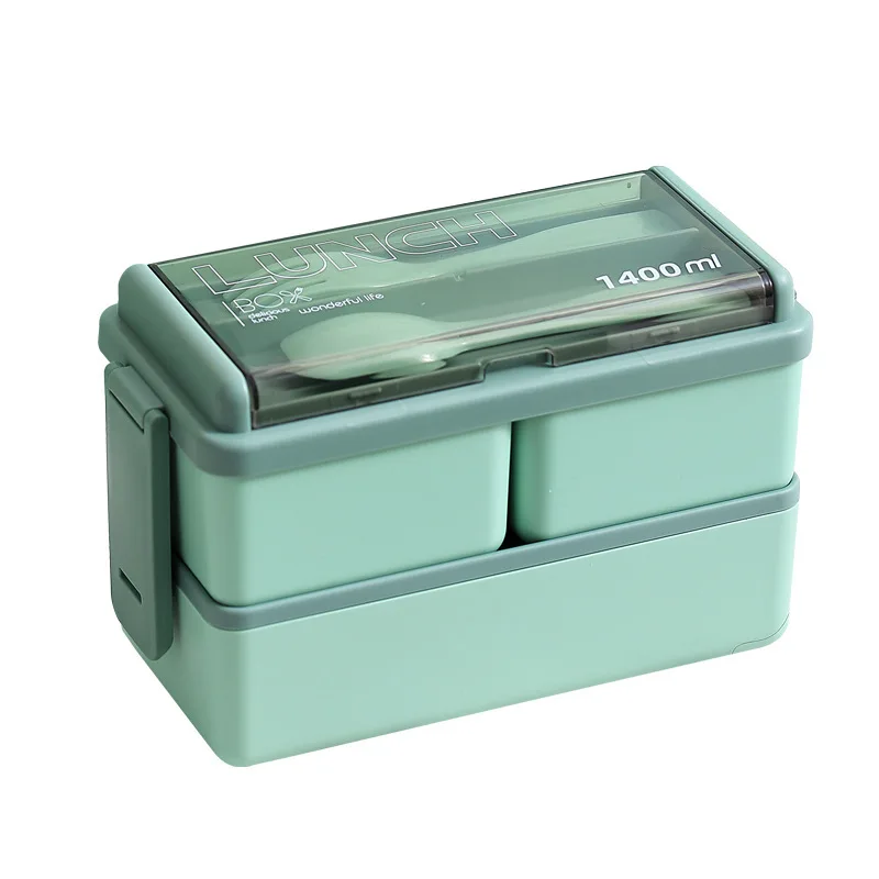 Double- layers Plastic Biodegradable Bento Rice Husk eco Lunch Box Bag Lunch Box Plastic Containers