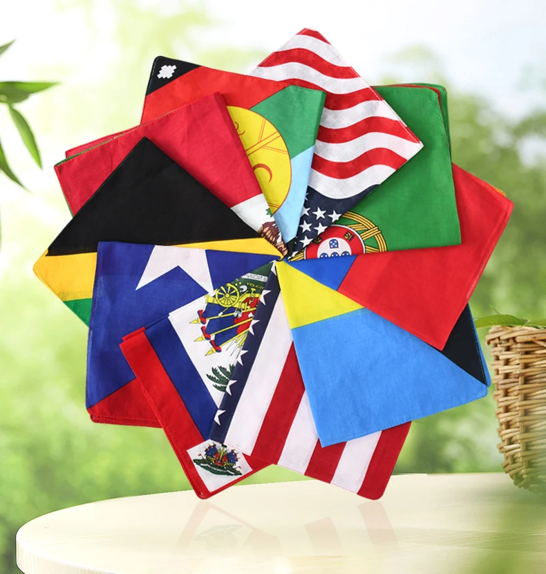 Manufacturers Hip-Hop Cotton Street Fashion Personality Flag Cotton Polyester Square Scarf Punk Riding Sports Headscarf