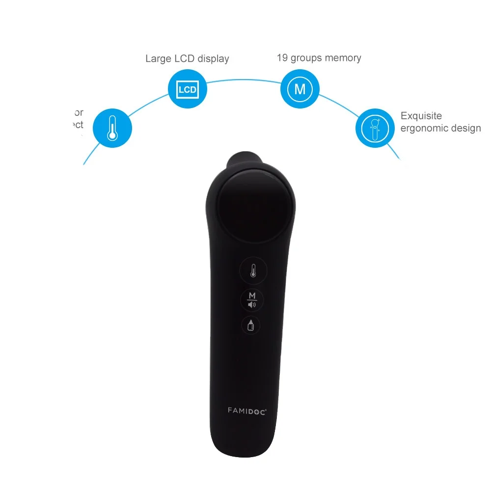 Famidoc FDIR-V15 household medical devices Non Contact Baby Thermometer for Ear Forehead Fever alarm in easy operating