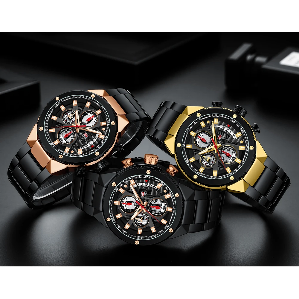 Male Wristwatch Quartz Design Top Brand Clock Watch Stainless Steel Gift New Casual Business Luxury Sports