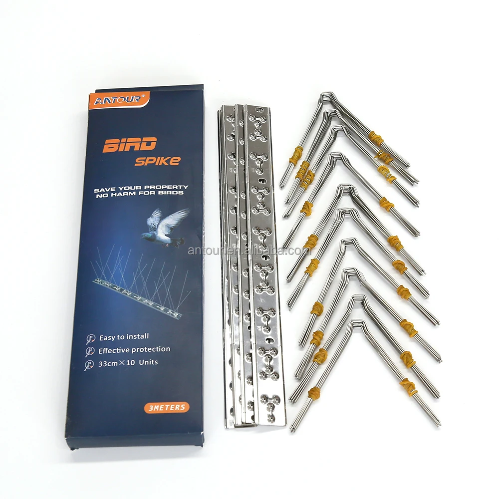 Anti Outdoor Plastic Bird Anti Perching Spikes Hot Sales Stainless Steel 24 Spikes for Animal Control Use Sustainable 33cm 3cm