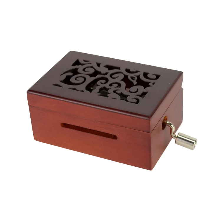 15 note hand crank wooden hole DIY music box with paper sheet