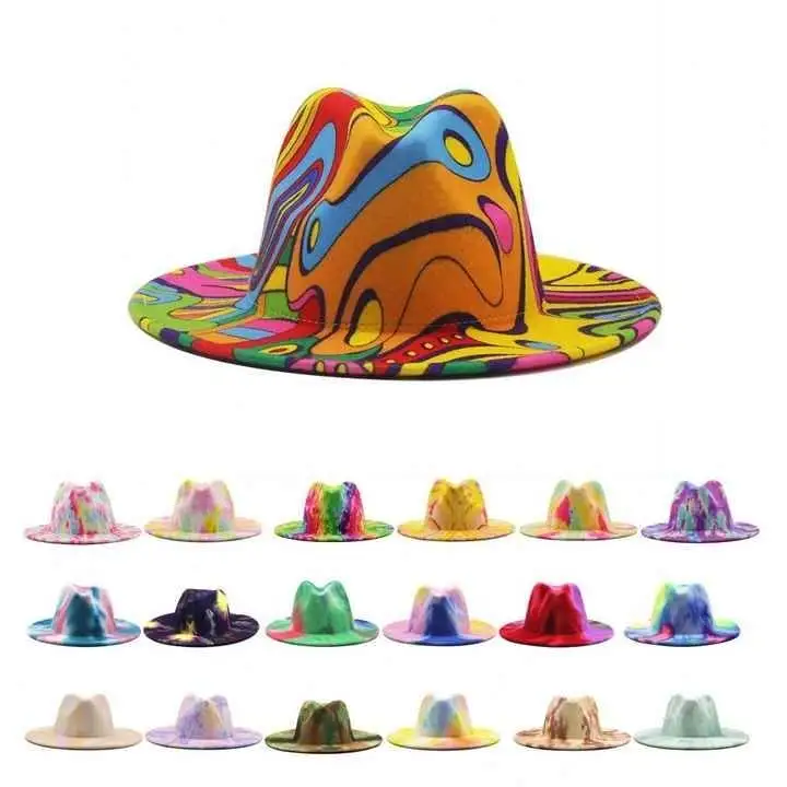 2022 wholesale Fedora Hats Women Fedora 2 Two Tone Hats Men And Women