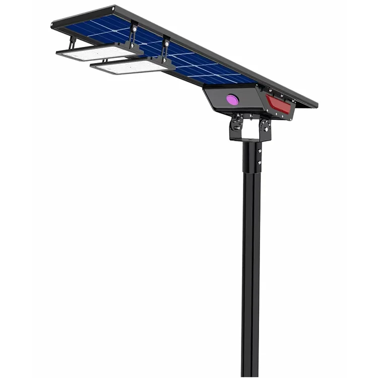 Hot sale motion sensor day light control smart 100W blade  Solar  Led Street Light for road lighting