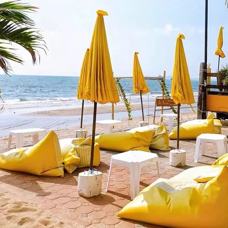 Waterproof Durable Outdoor Bean Bag Lounger Chair Luxury Anti-UV Oxford Fabric Beanbag Sun Lounge For Sandbeach