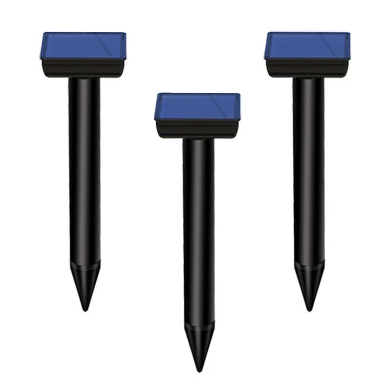 Eco-friendly rechargeable battery Ultrasonic Squirrel Repeller solar mole worms trap outdoor farm rodent repellent