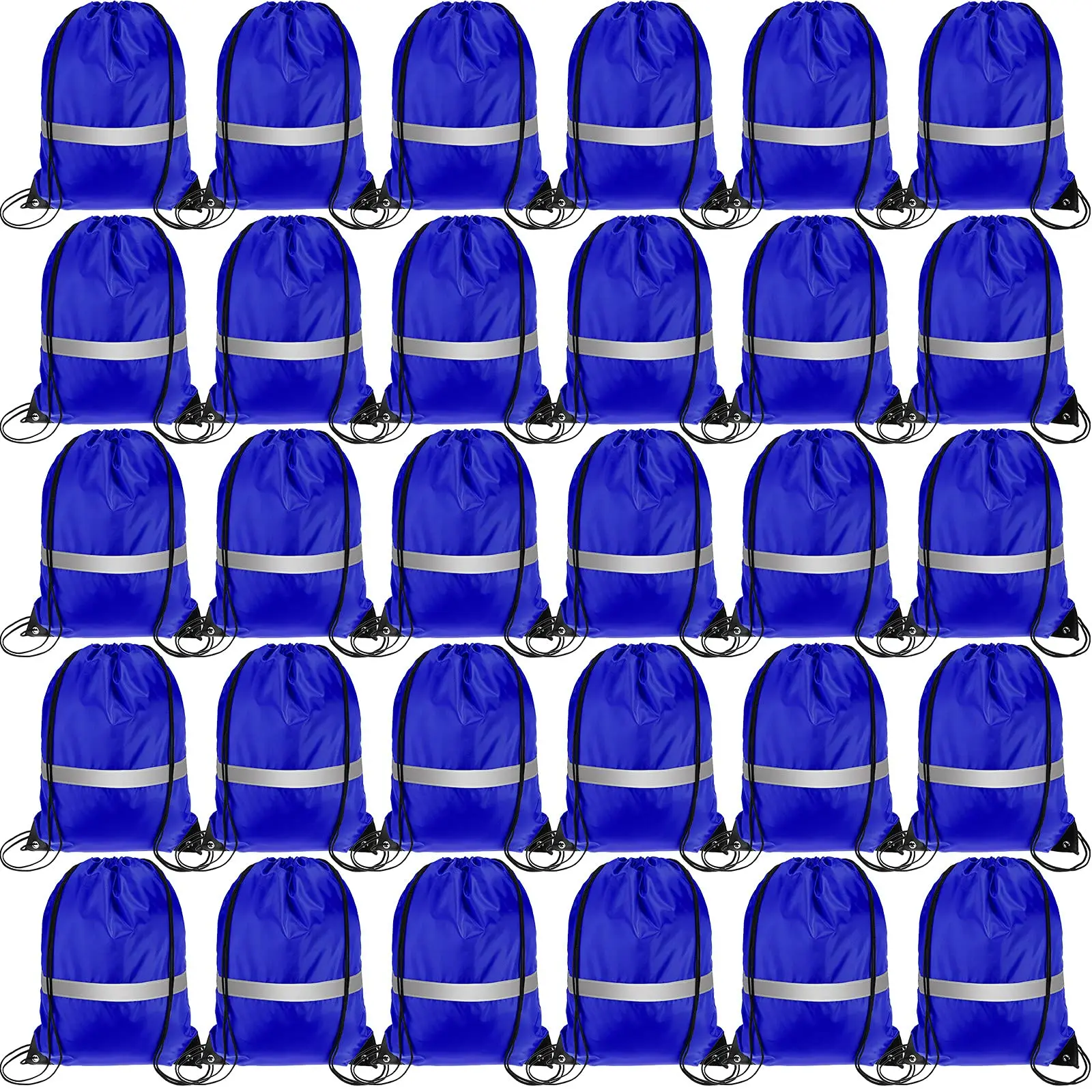 Custom logo Amazon Seller School Travel Waterproof String Sports Gym Cinch Bags polyester nylon Drawstring Bag with Reflective