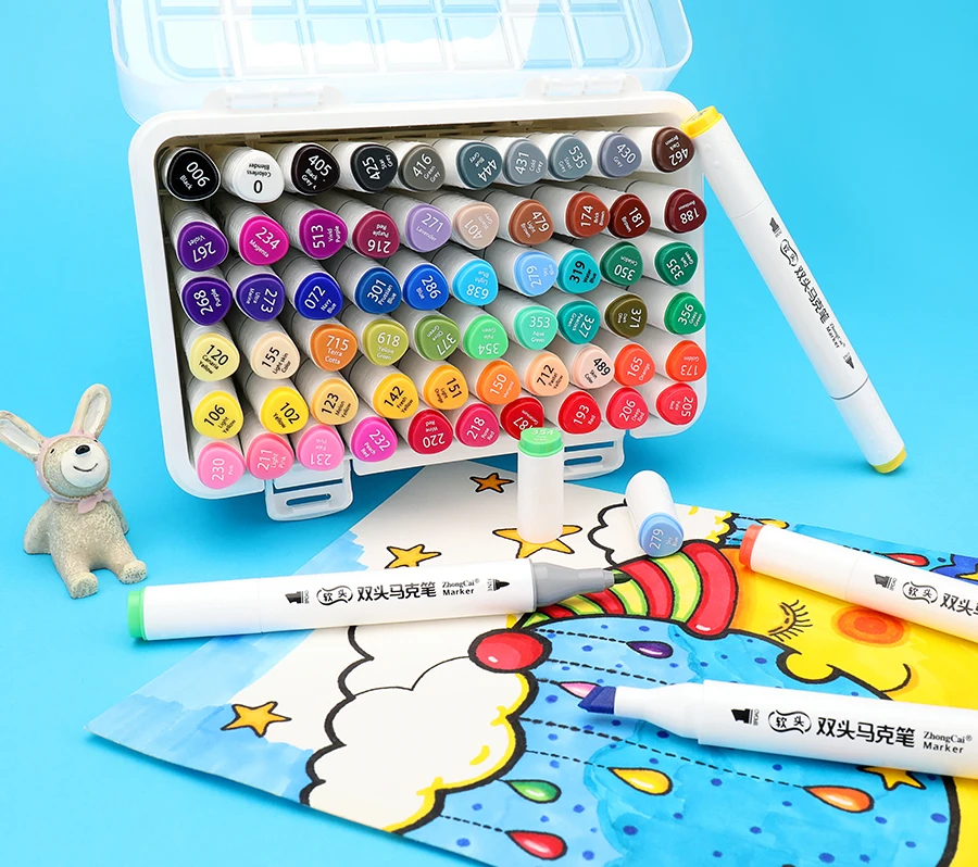 Customized Logo Design White Color Pen Dual Tip  Non Toxic Permanent Markers Pen