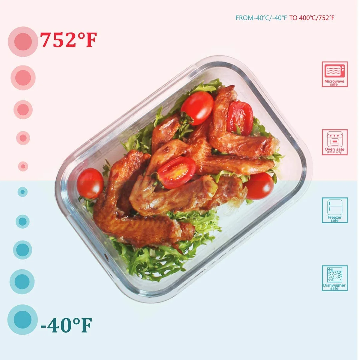 
6 Different Sizes Glass Meal Prep Container Alternative Capacity used Microwave 