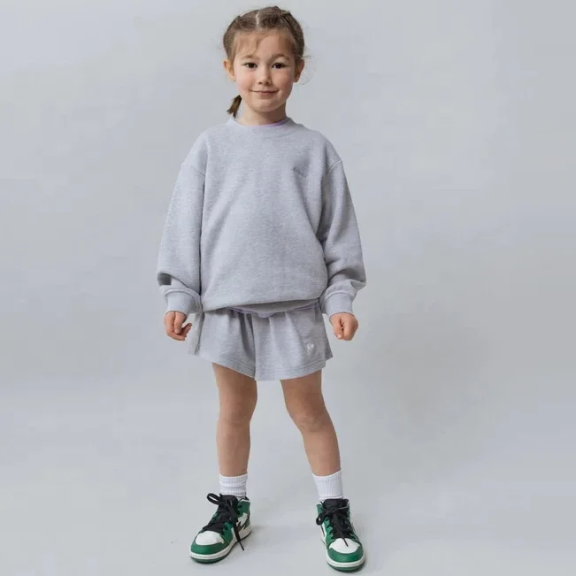 Wholesale blank sweat suits kid children wear girls summer sweatsuit kids