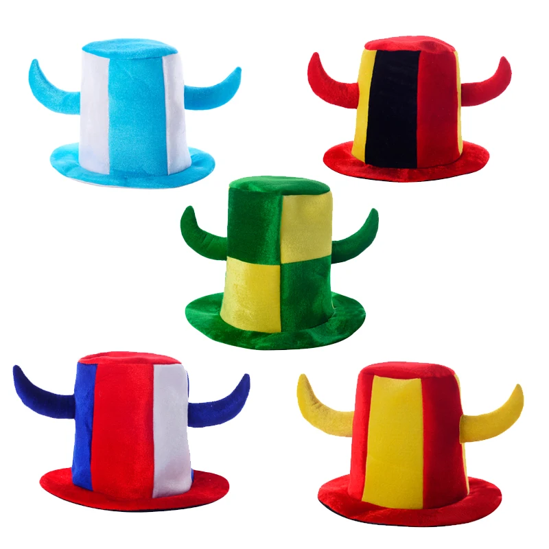 World Cup 2022 Products Head Wear Fans Soccer Crazy Horn Hat Football Fan Funny Hats