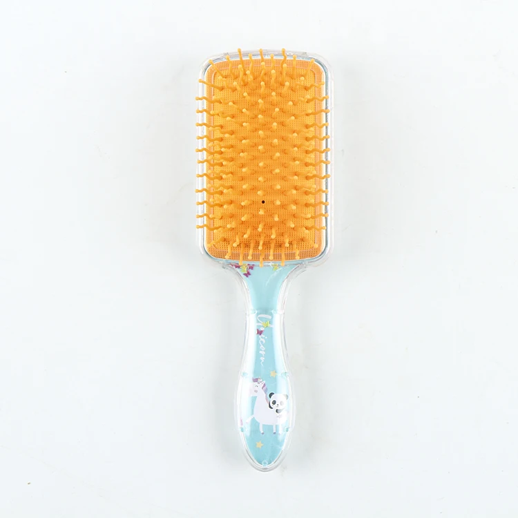Custom plastic children hair brush wholesale cute nylon brush glitter hairbrush kids massage plastic hair brushes for girls