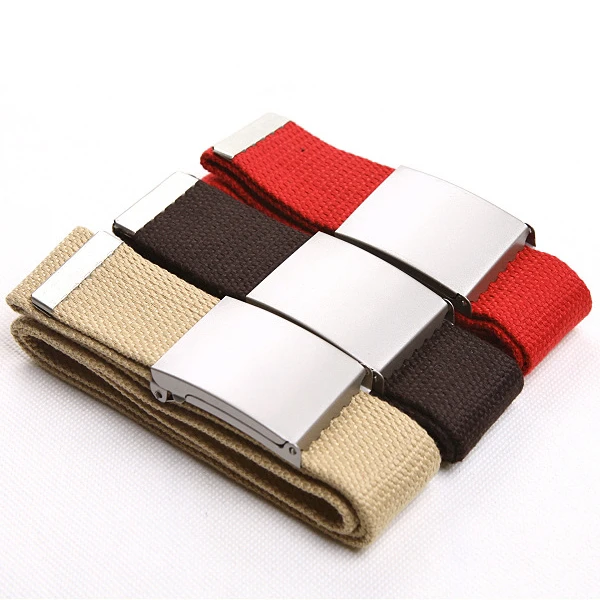 Wholesale Premium quality 1.5 inch metal buckle cotton canvas belt for outdoor personnel