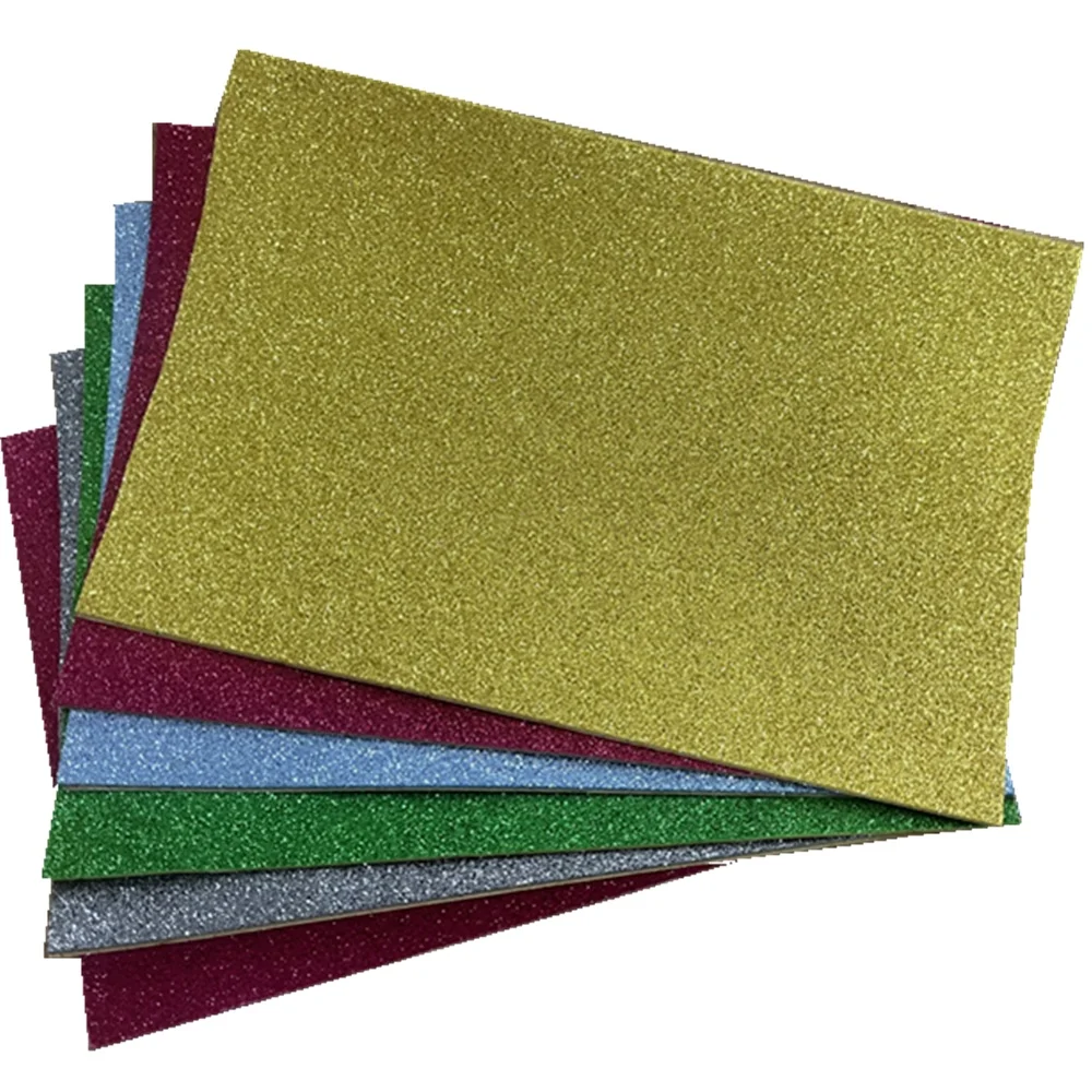 Wholesale custom shape pastel large 2mm A4 size thick glitter eva foam sheet for hair accessories kids diy craft activities