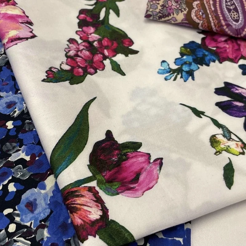 Custom printed cotton twill fabric for clothing