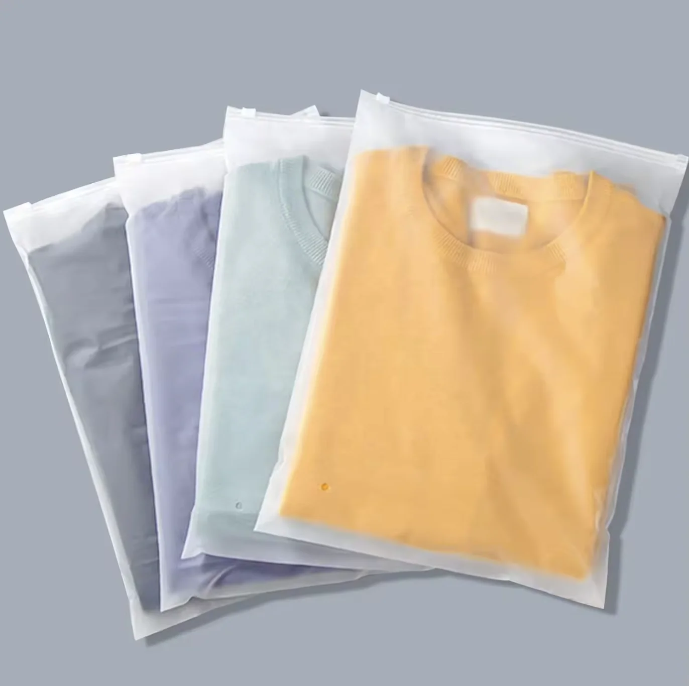 Wholesale Custom Packaging Printed Logo Self Sealing Shirt Clothes Zip Lock Clear Ziplock Plastic Zipper Frosted Clothing Bags