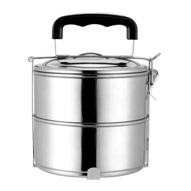 Portable India Tiffin lunch box with handle stainless steel food carrier container