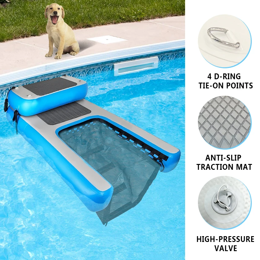Portable Inflatable Water Dog Ramp Floating Platform Pet Boat Ramp Swimming Pool Dog Ladder