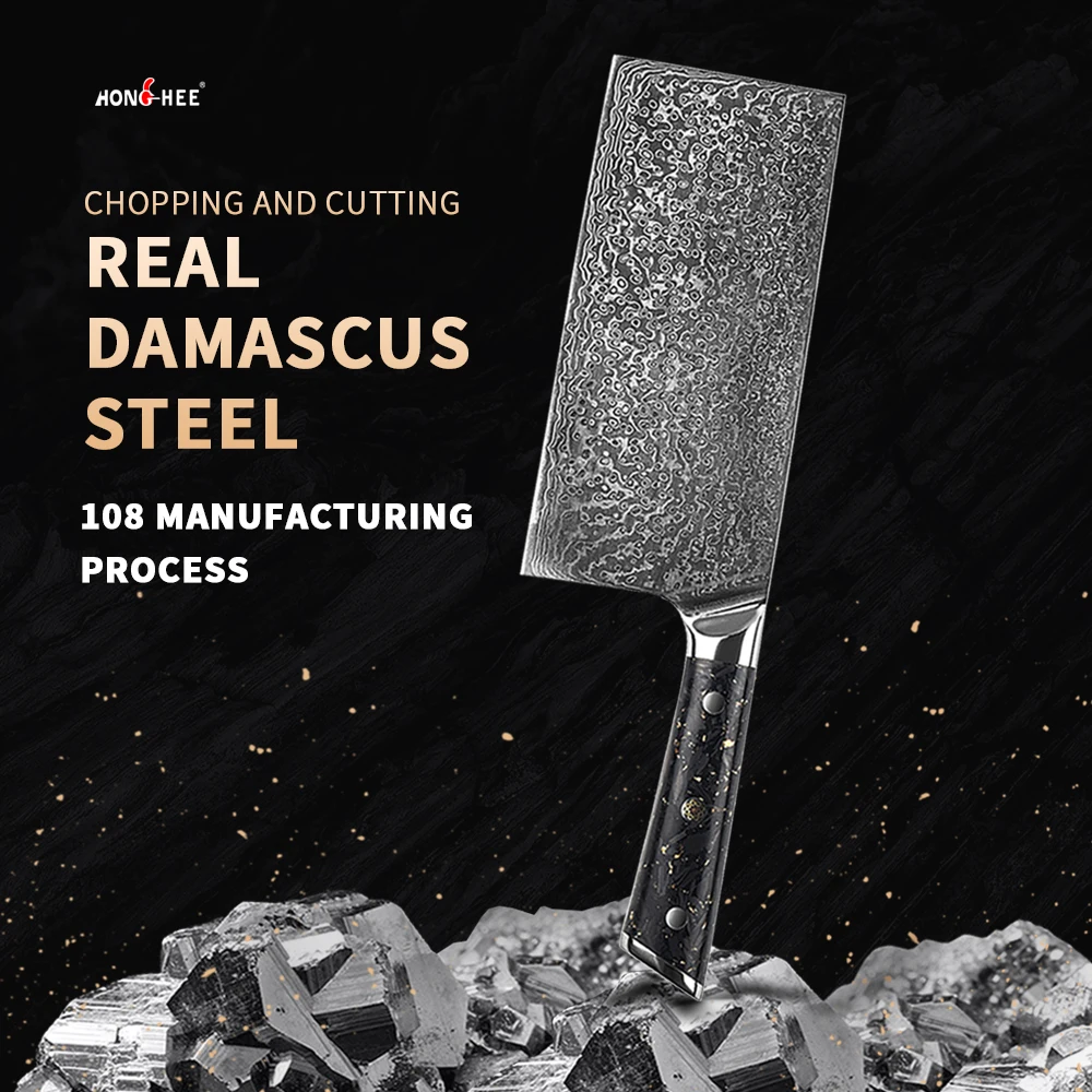 High Quality Damascus vg10 Steel Kitchen Chopping Boning Butcher Knives damascus chopper