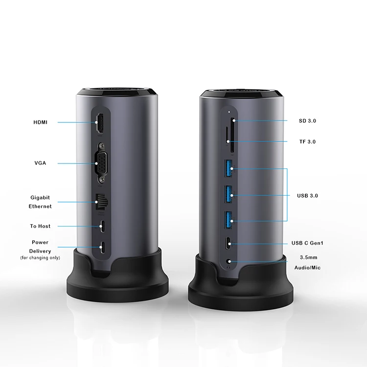 Pulwtop Алюминиевый usb c ethernet Зарядное устройство usb док-станция usb Тип c концентратор usb