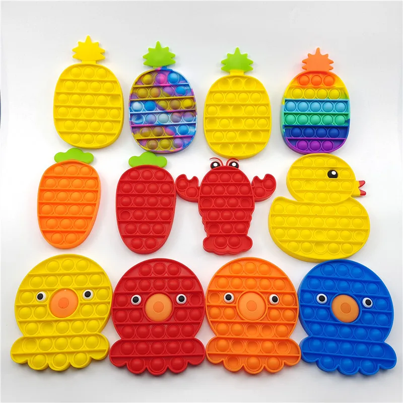 Развивающая игрушка-антистресс с пузырьками, Радужный круг, квадратный шестиугольный Поппер, специальные сенсорные игрушки-попперы