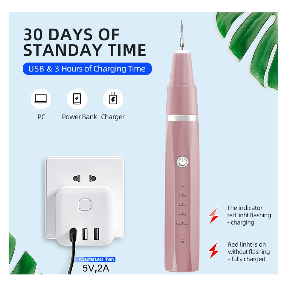 Electric Tools Sonic Tooth Portable Teeth Calculus Plaque Remover Tartar Ultrasonic Dental  For home use
