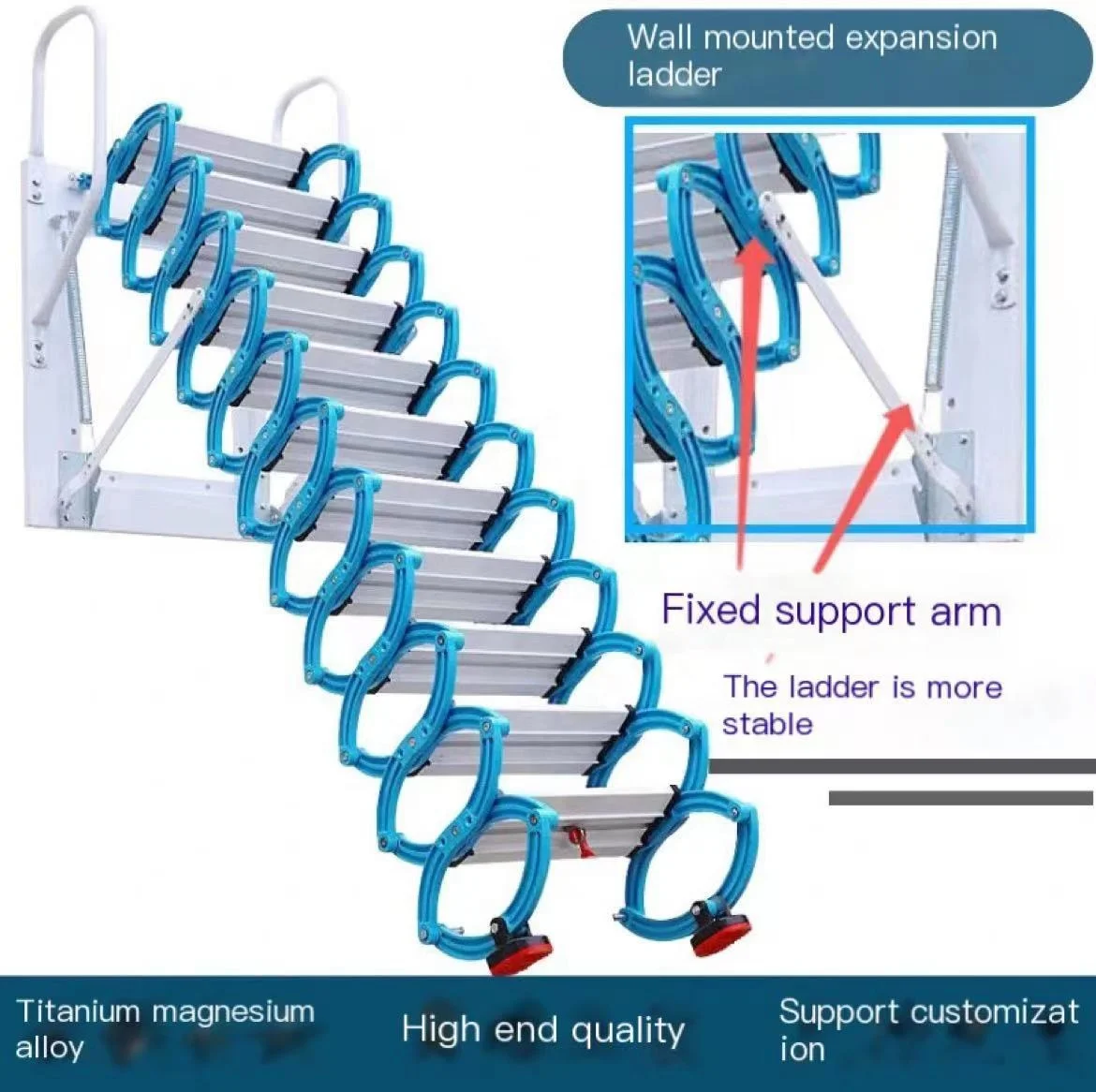 (Hot Offer) 3 Years Carpet Tiles Folding Ladders Aluminum Windbreaker Sliding Glass Fence Balustrade Retractable Stairs