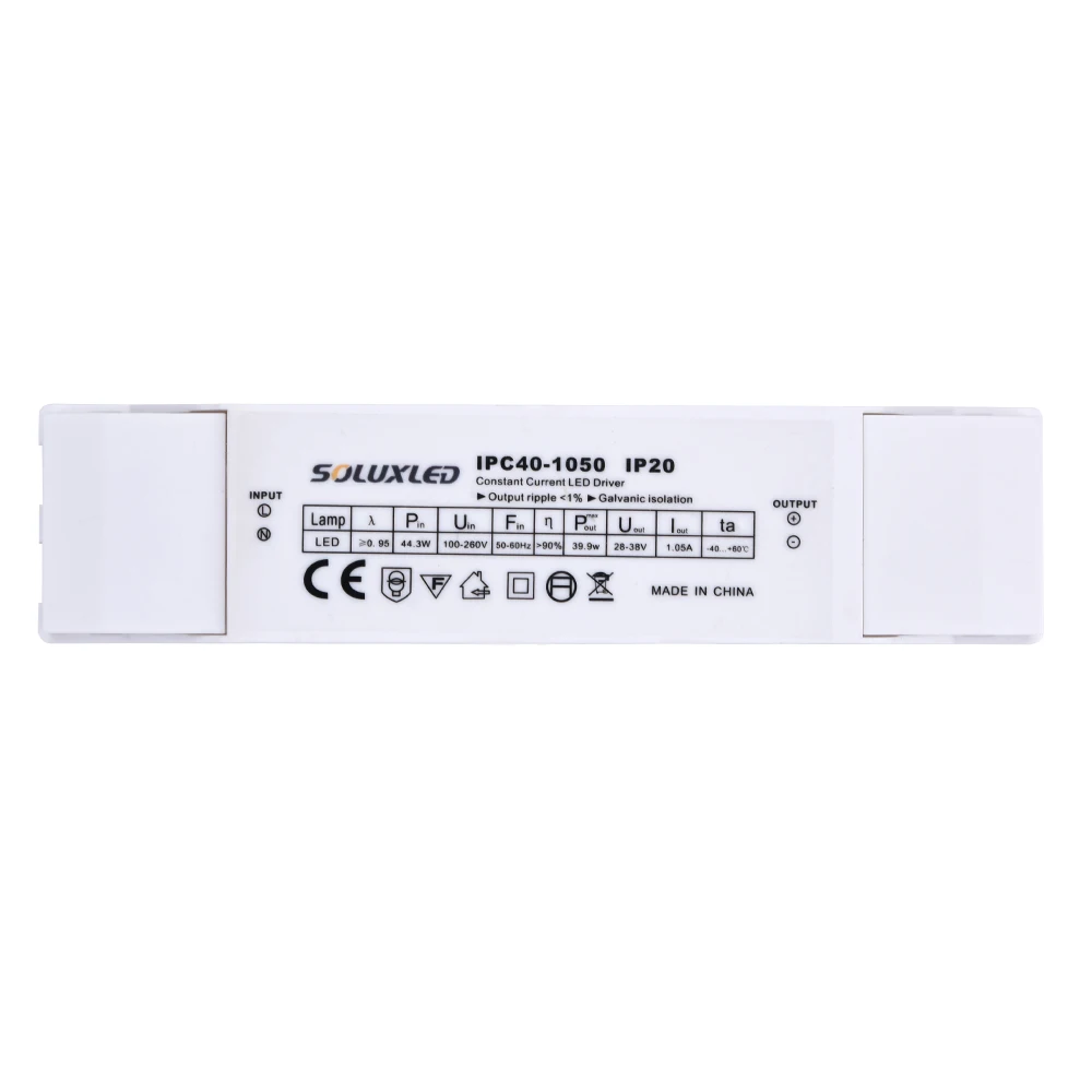 LED Driver 40W 1050mA IP20 High PF double stage pfc for led panel light