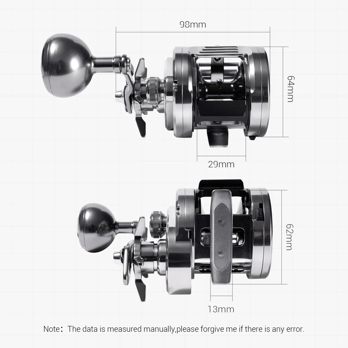 Noeby Light Jigging Fishing Reel Left Hand Baitcasting Drum Reels 8+1BB 12kg Slow Pitch Jigging Tuna Sea Fishing Reels