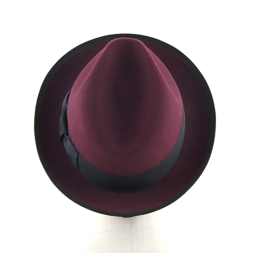 LiHua New Arrival  Fedora Hats 100% Australian Wool Handmade Customized Wool Felt Unisex Ombr Fedora Hats Wholesale