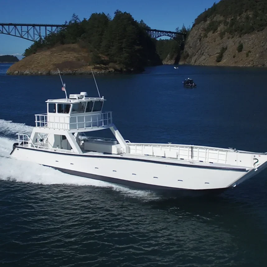 Allsealion Boat 15M 50ft Aluminum Landing Craft Transportation Cargo Barge Boat For Sale