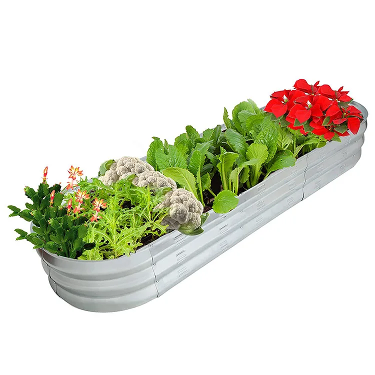 Hot Sale Amazon Galvanized Metal Planter Box Steel Large Vegetable Flower Bed Kit Garden Box Raised Garden Planter Garden Beds