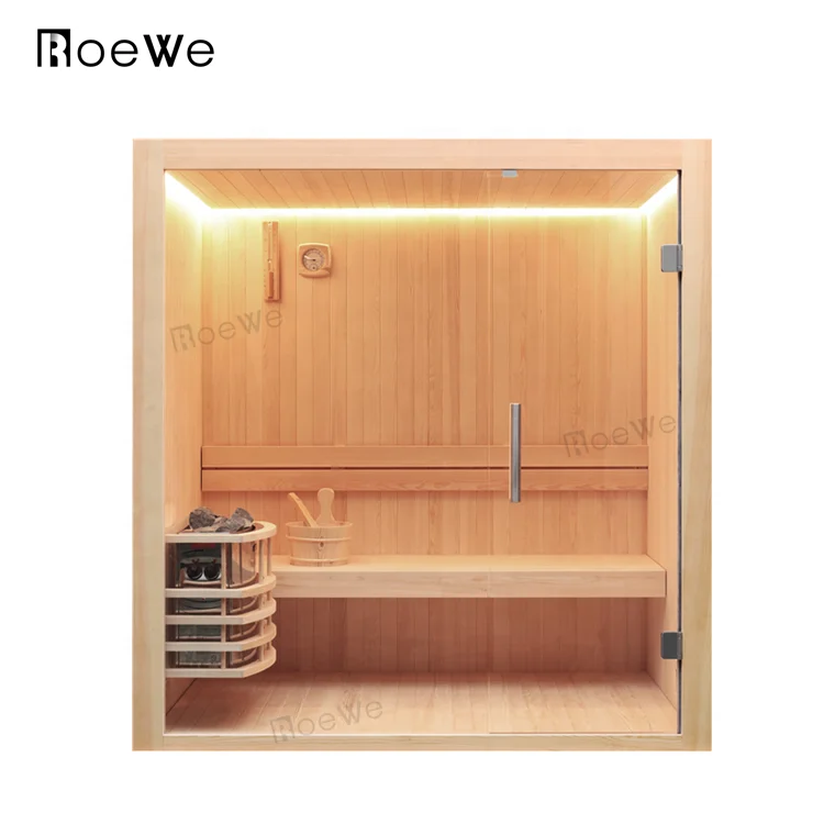 Roewebath luxury sauna room, 1500x1200 dry sauna room, traditional wooden dry sauna cabin