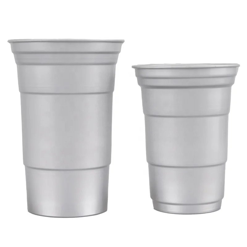 Custom Colored Party Cup 22OZ Promotional Disposable Aluminum Drinking Cup Beer Metal Tumbler Reusable Aluminum Cup