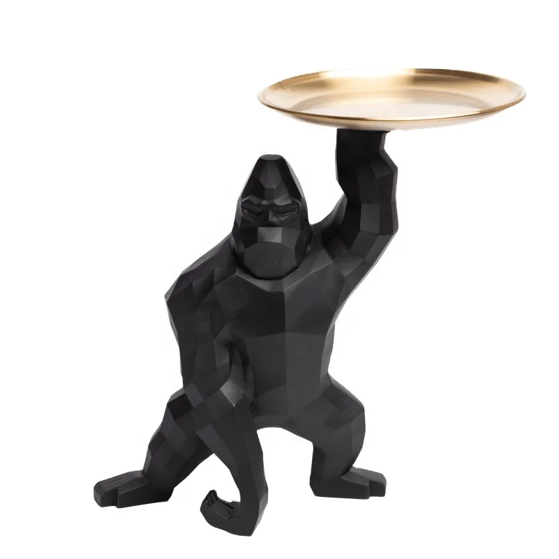 Hand painted creative resin crafts home decoration King Kong gorilla ornaments storage tray animal furnishings modern simplicity