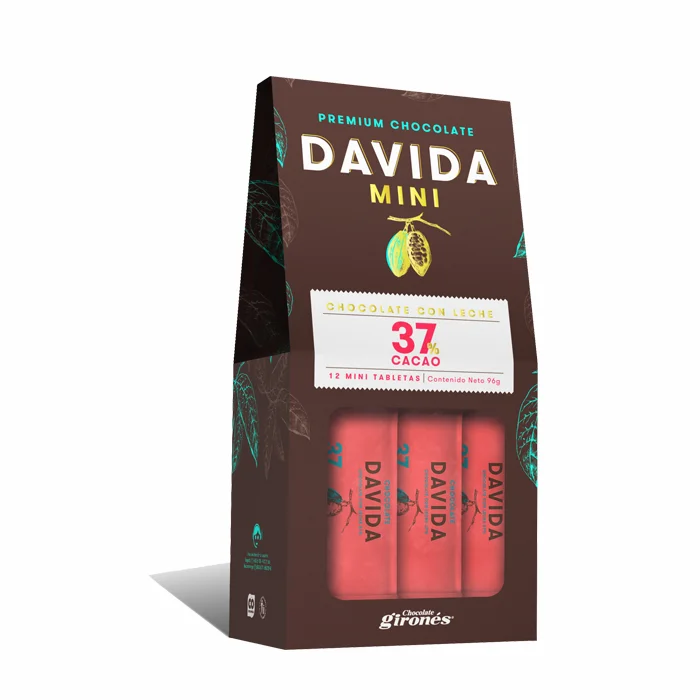 DAVIDA Wholesale High Premium Attractive Delicious Mini Chocolate Bars 37% Surprisingly Smooth Cocoa Colombia