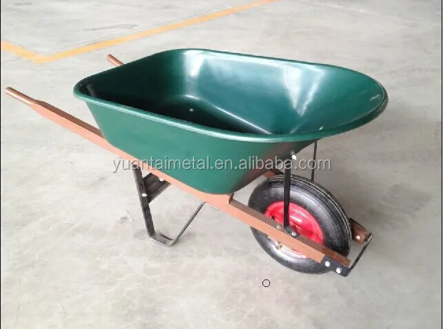 American market plastic tray wood handle PU or pneumatic wheel garden agriculture  wheelbarrow